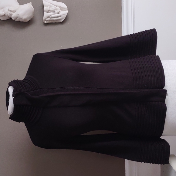 Cache Sweaters - Cache black wool blend zip up cardigan